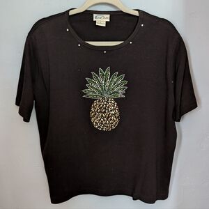 ✨ Pineapple Hawaii Glitter Sparkling Sequined Women's Tee